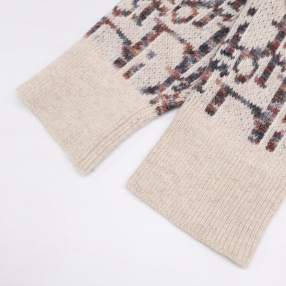 DIOR Oblique Knit Cardigan Wool Beige Size L