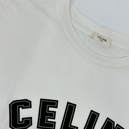 CELINE 24SS White Loose Fit Graphic Cotton T-Shirt Size XS