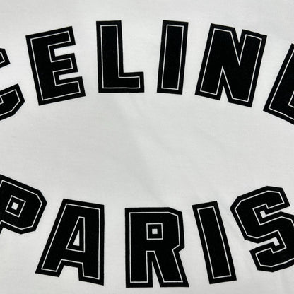 CELINE 24SS White Loose Fit Graphic Cotton T-Shirt Size XS