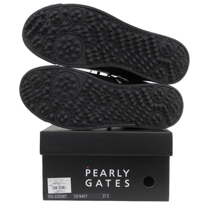 PEARLY GATES Golf Sneakers Navy Synthetic Leather Size 27.5