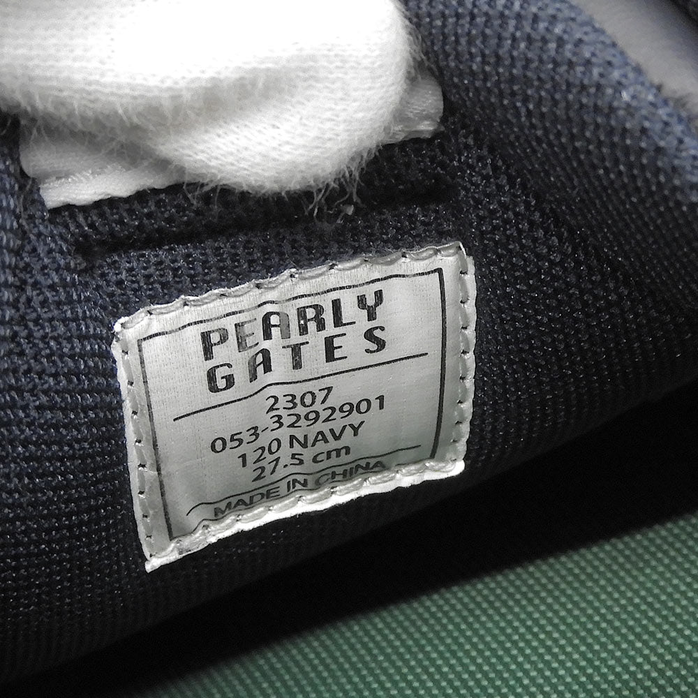 PEARLY GATES Golf Sneakers Navy Synthetic Leather Size 27.5