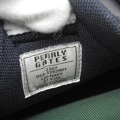 PEARLY GATES Golf Sneakers Navy Synthetic Leather Size 27.5