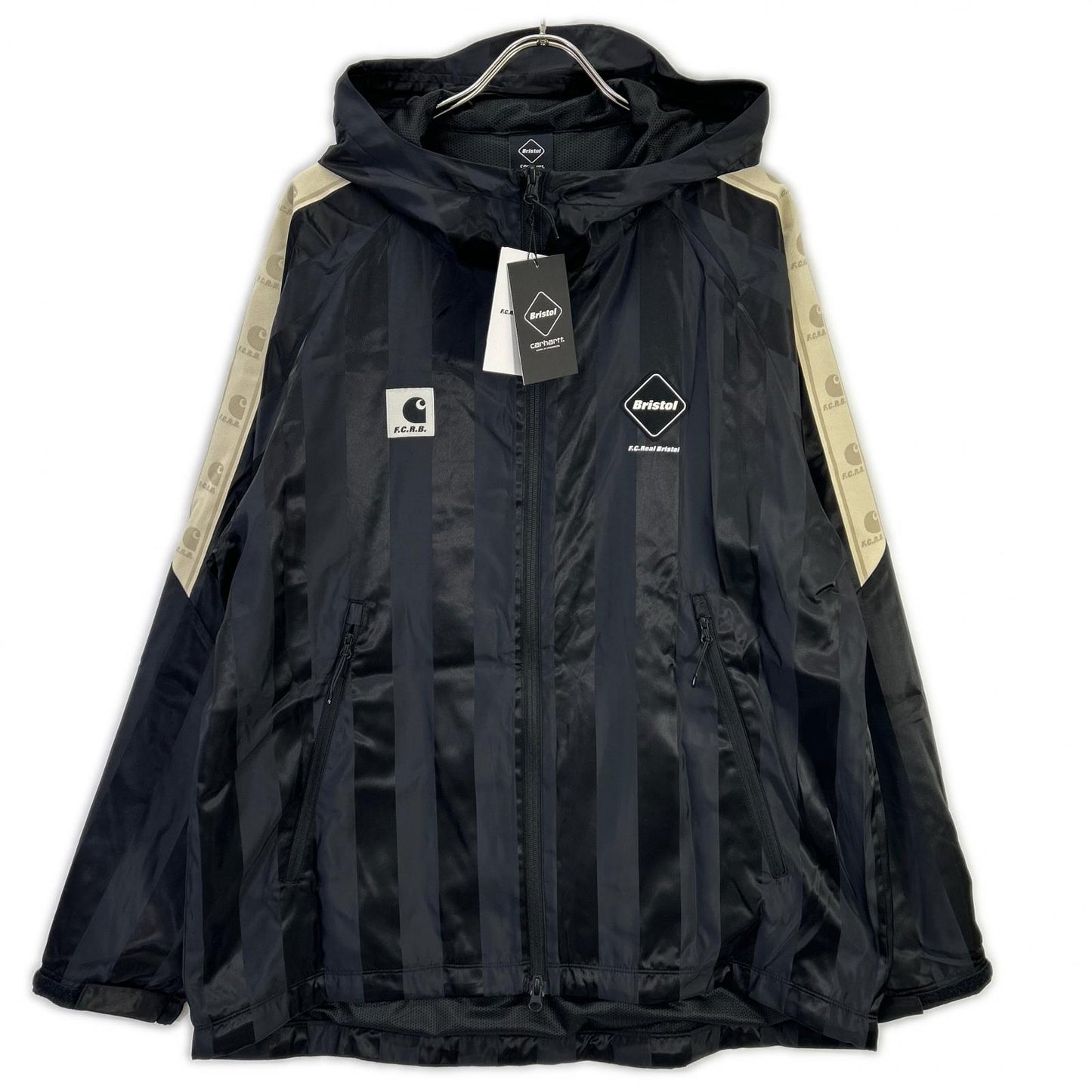 CARHARTT FCRB F.C.Real Bristol Warm-Up Black Nylon Jacket Size L