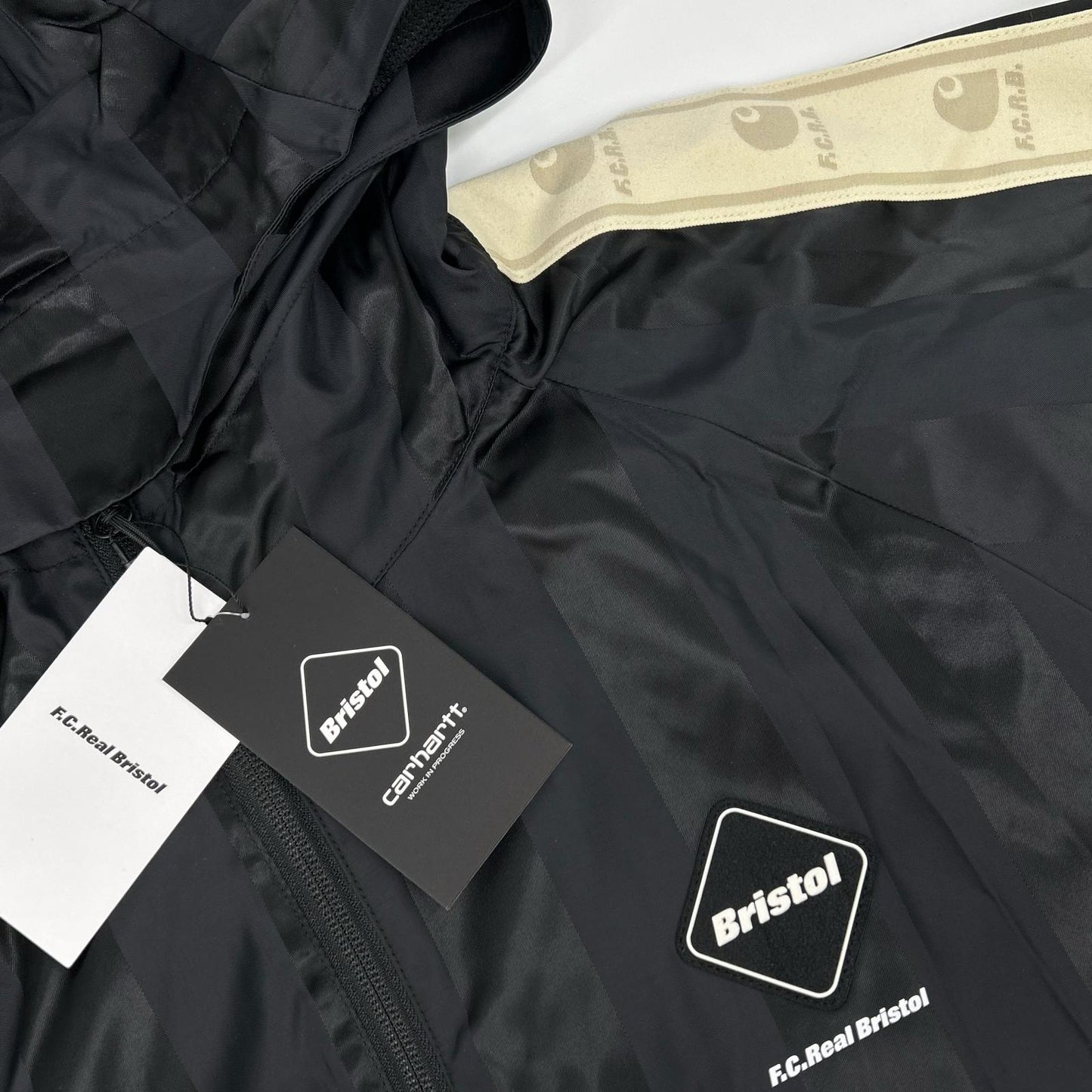 CARHARTT FCRB F.C.Real Bristol Warm-Up Black Nylon Jacket Size L
