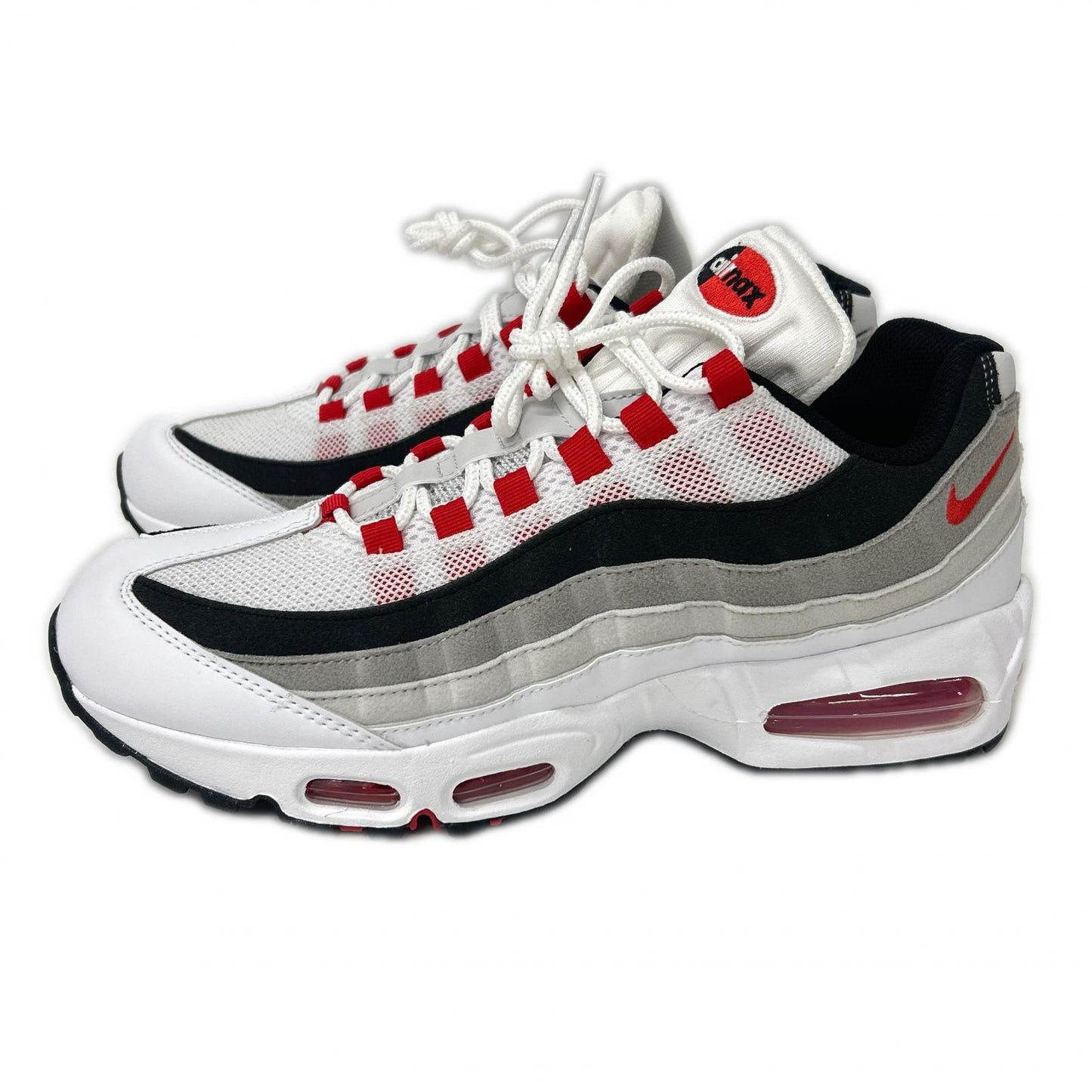 NIKE Air Max 95 Big Bubble Sneakers White/Red Size 27.5