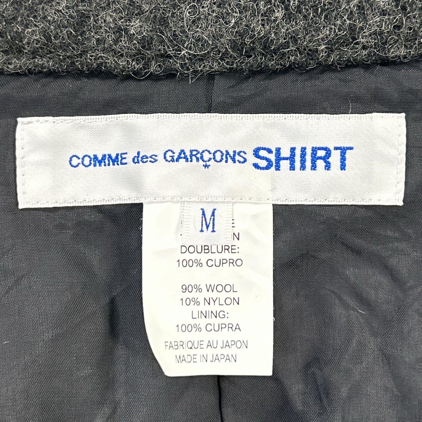COMMEdesGARCONS SHIRT Wool Nylon Serge Jacket Gray Size M