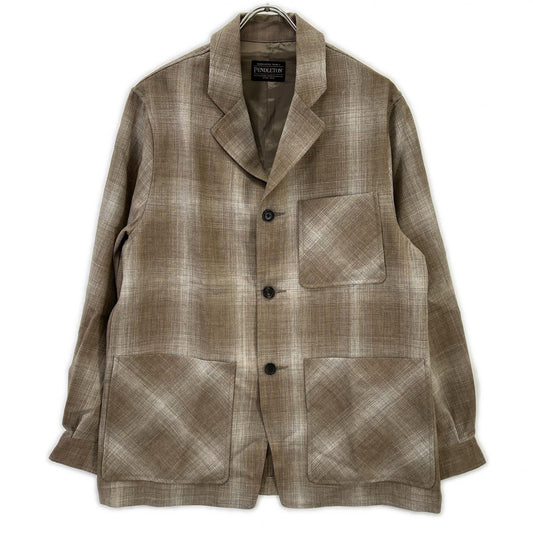 PENDLETON Tomorrowland Ombre Check Wool Jacket Brown Size M