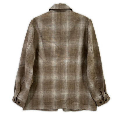 PENDLETON Tomorrowland Ombre Check Wool Jacket Brown Size M