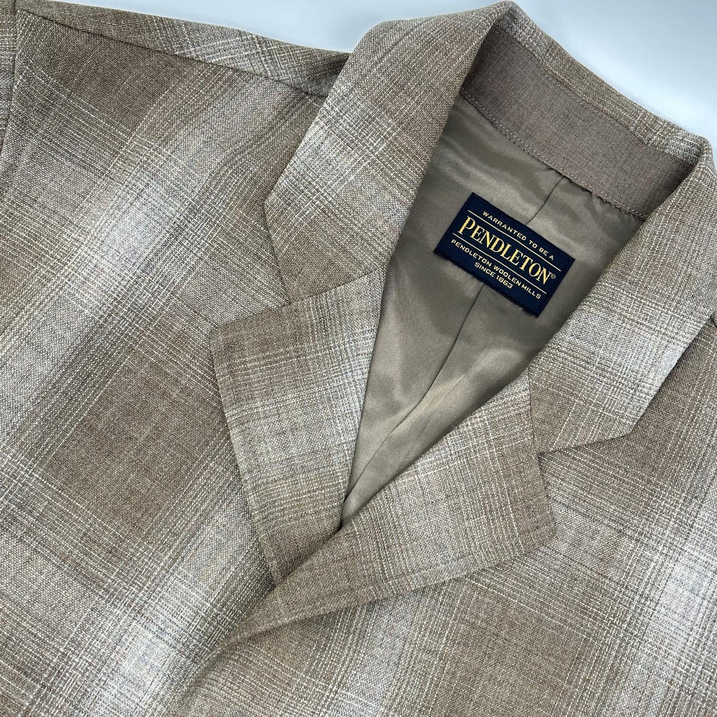 PENDLETON Tomorrowland Ombre Check Wool Jacket Brown Size M
