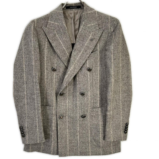 TAGLIATORE G-GUS20K Greige Alpaca Double Jacket Size 42