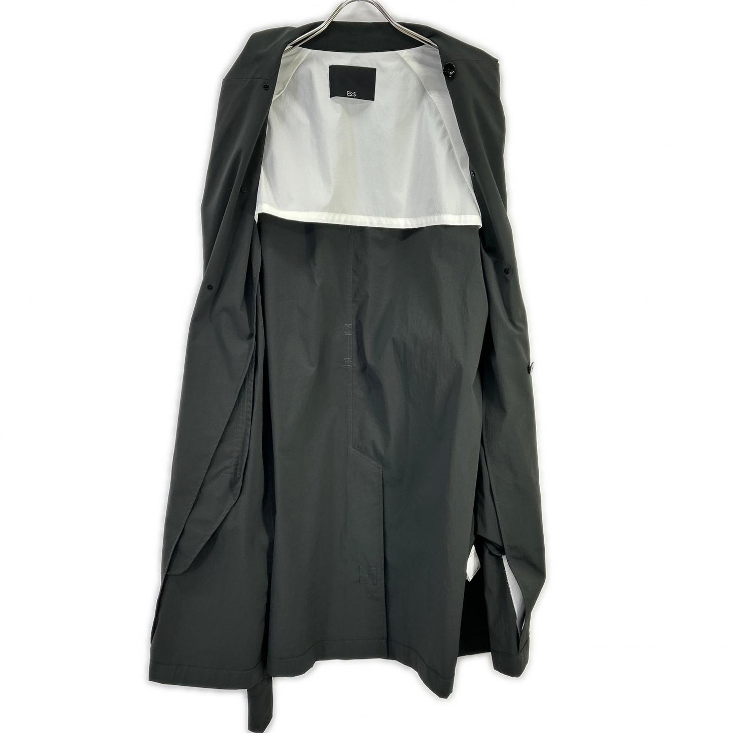 ES:S 23WCO-PTYP-101 Charcoal Green Trench Coat Size 0