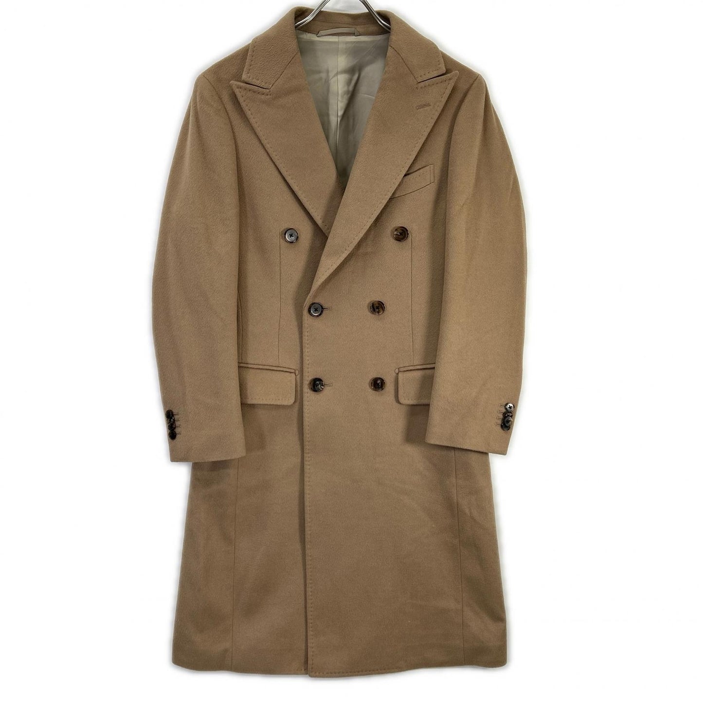 UNIVERSAL LANGUAGE Colombo Cashmere Double Coat Camel Size S