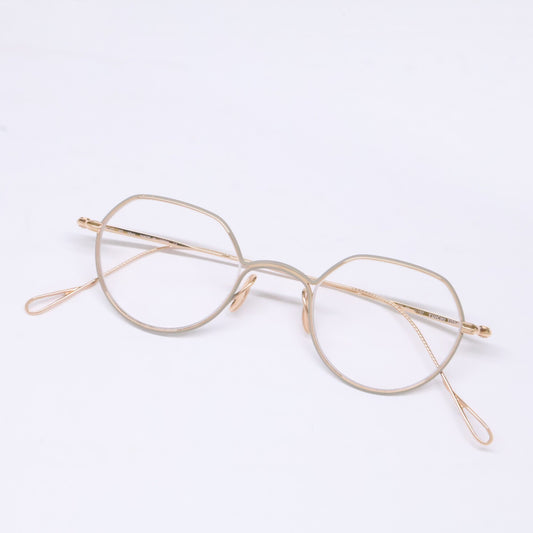 YUICHI TOYAMA Crown Panto Eyewear Rose Gold/Taupe Size 44x22