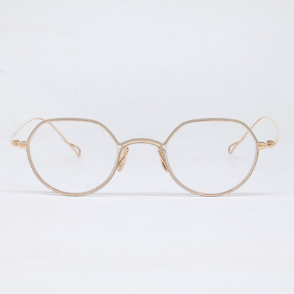 YUICHI TOYAMA Crown Panto Eyewear Rose Gold/Taupe Size 44x22