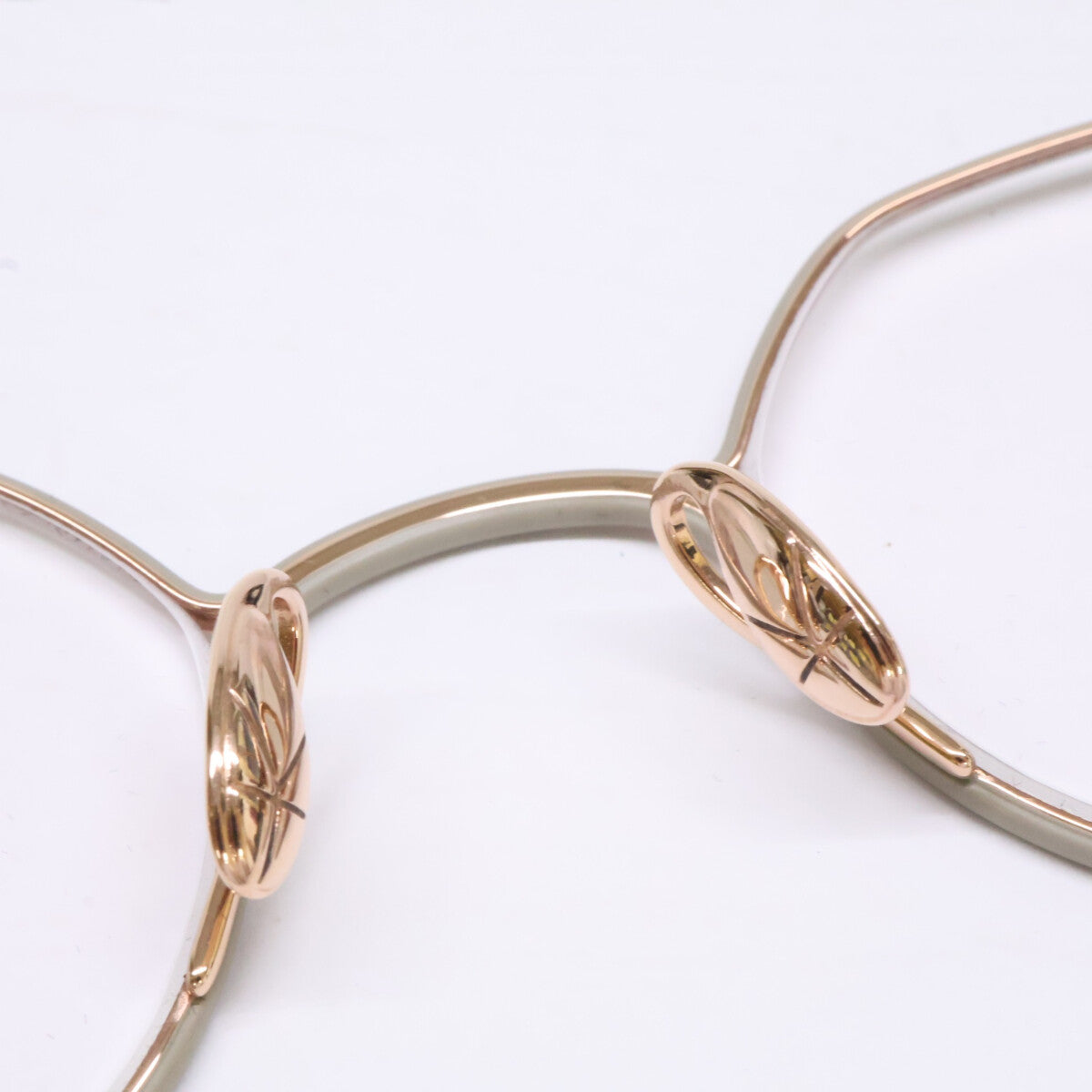 YUICHI TOYAMA Crown Panto Eyewear Rose Gold/Taupe Size 44x22