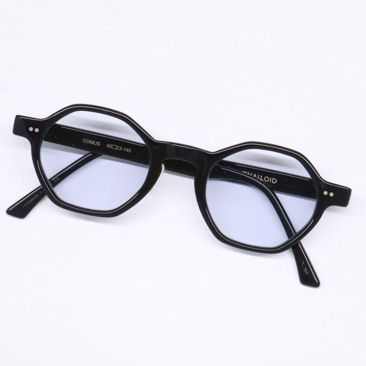 EnaLloid Comus Octagon Shape Eyewear Black Size 45x23-145