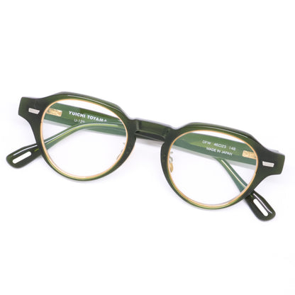 YUICHI TOYAMA U-129 Crown Panto Dark Green Glasses Size 46x23