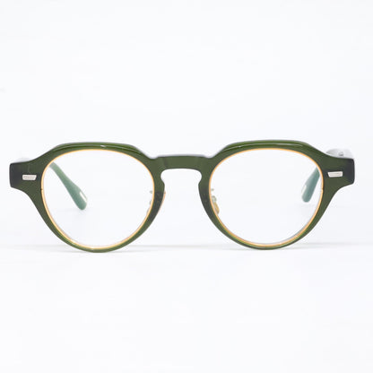 YUICHI TOYAMA U-129 Crown Panto Dark Green Glasses Size 46x23