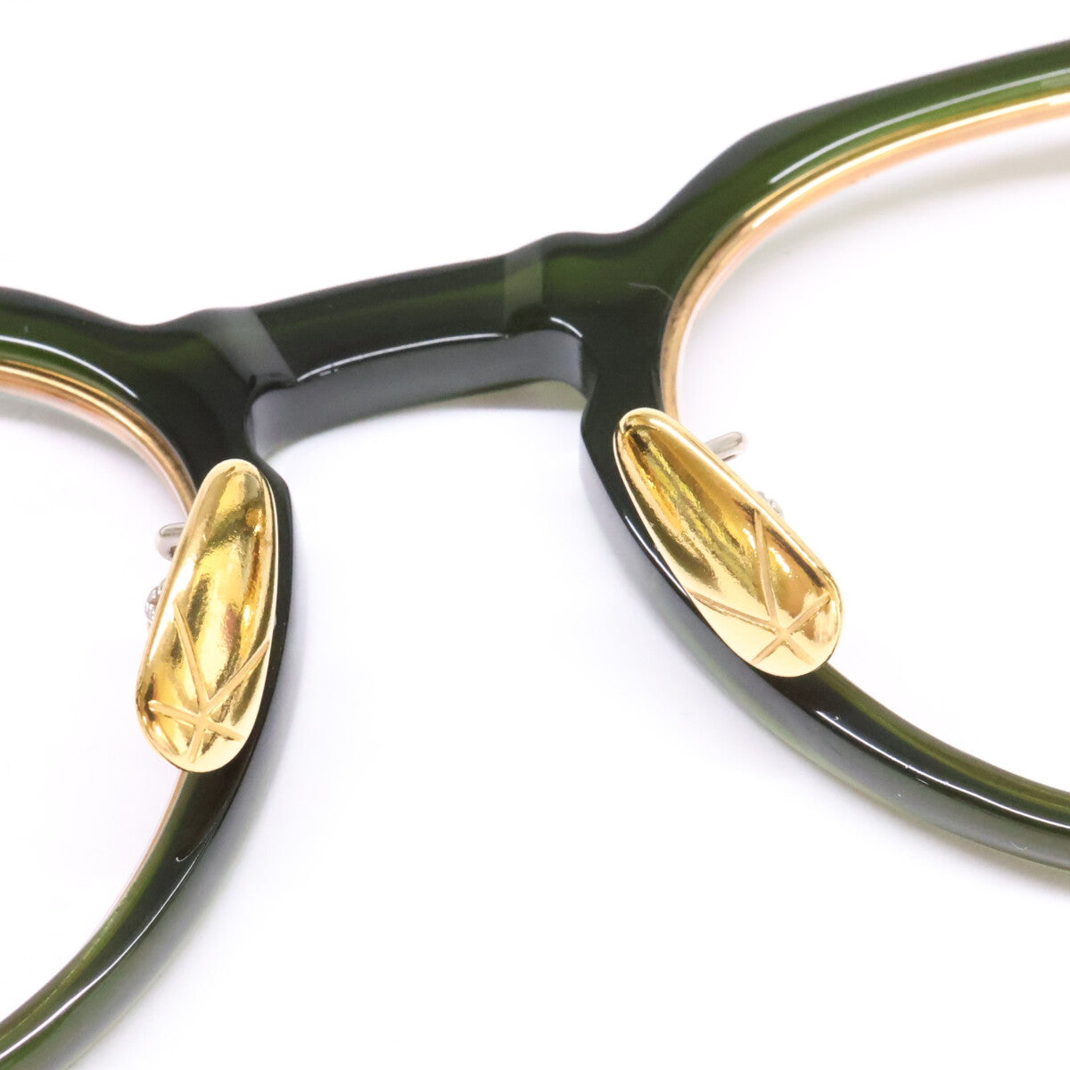 YUICHI TOYAMA U-129 Crown Panto Dark Green Glasses Size 46x23