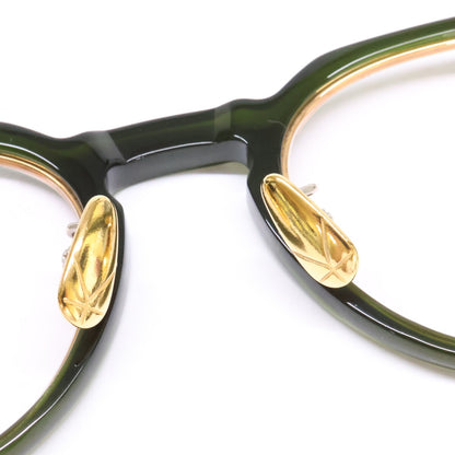 YUICHI TOYAMA U-129 Crown Panto Dark Green Glasses Size 46x23