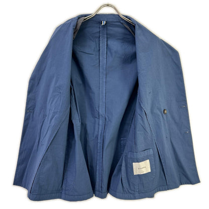 Bagutta Blue Stretch Cotton Double-breasted Jacket Size 48
