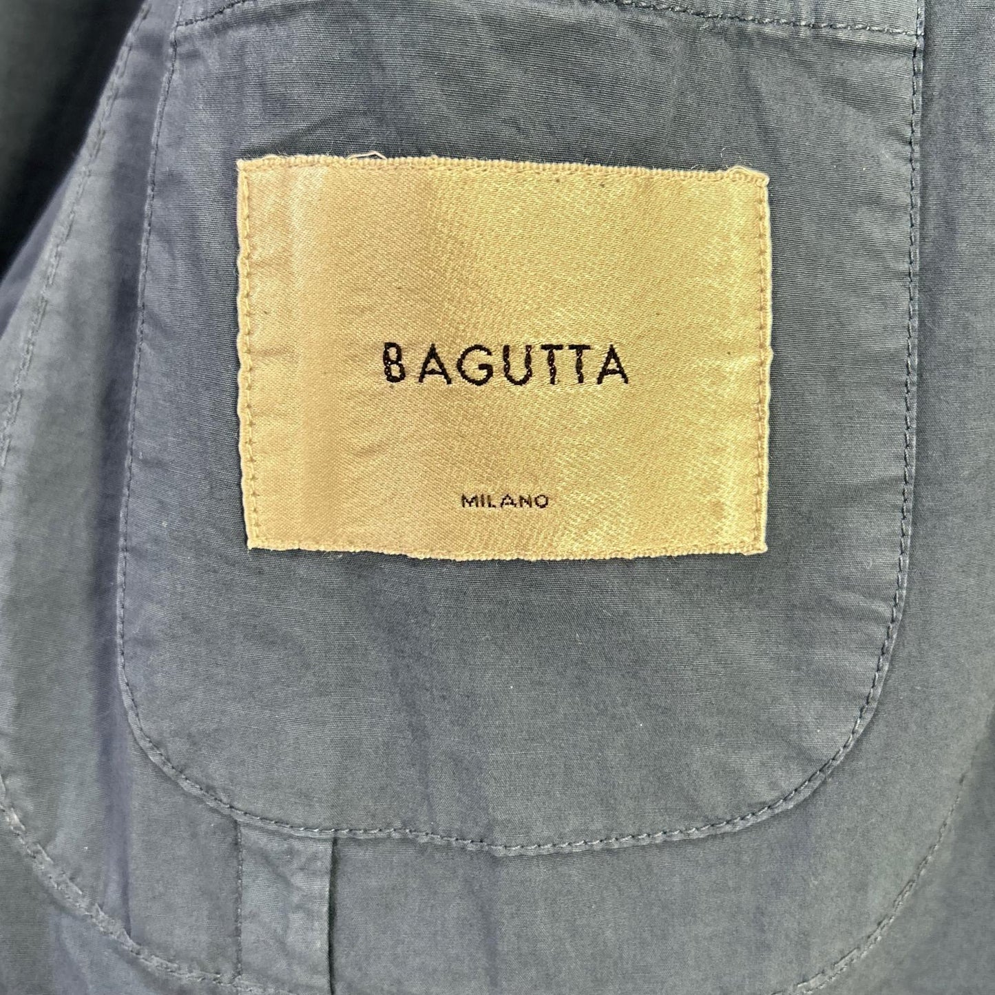 Bagutta Blue Stretch Cotton Double-breasted Jacket Size 48