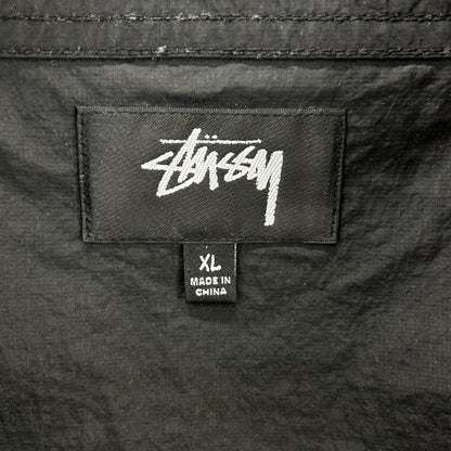 stussy Black Nylon Warm Up Pullover Jacket Size XL