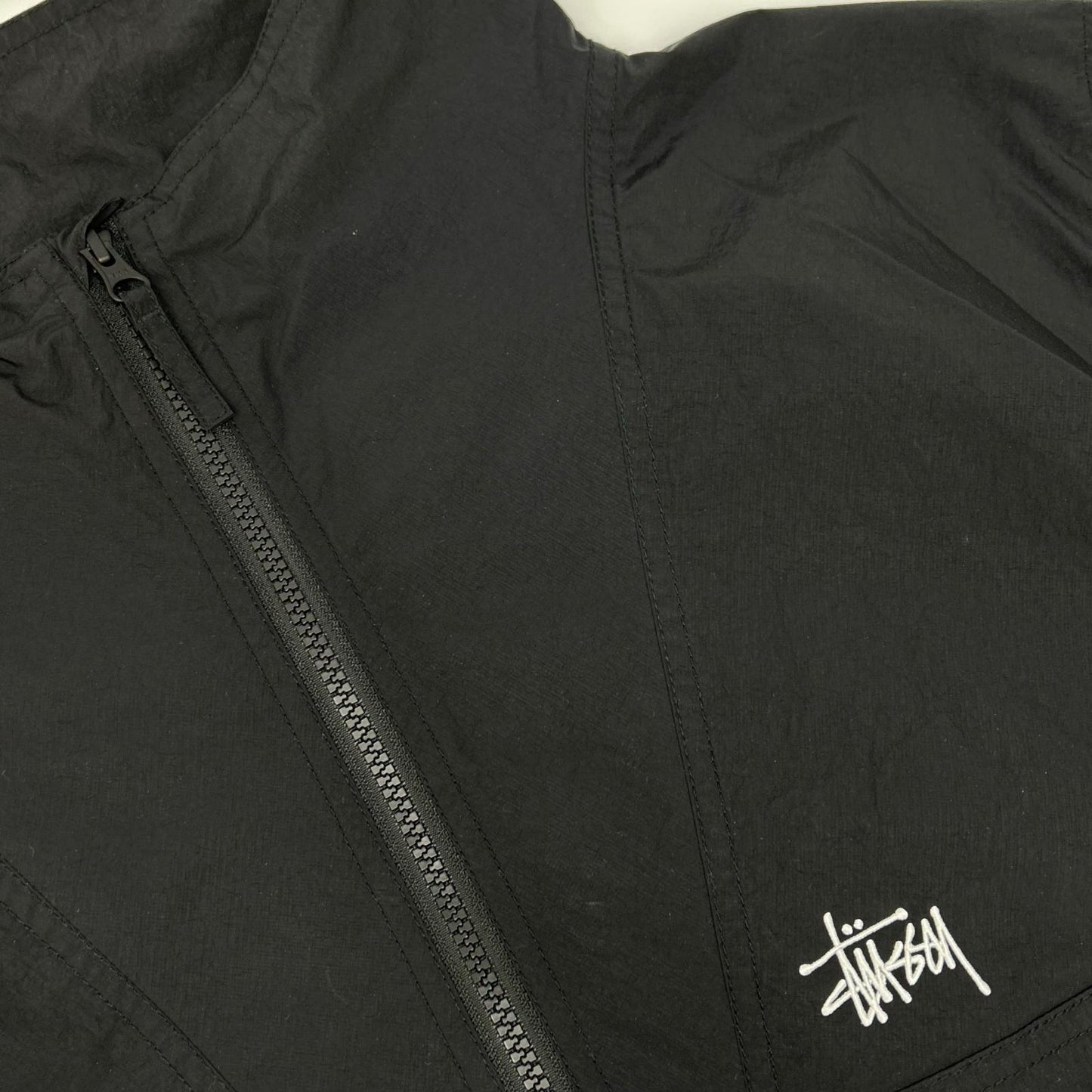 stussy Black Nylon Warm Up Pullover Jacket Size XL