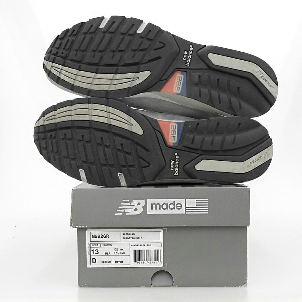 NEW BALANCE 21FW M992GR Gray Suede Sneakers Size 13(US)