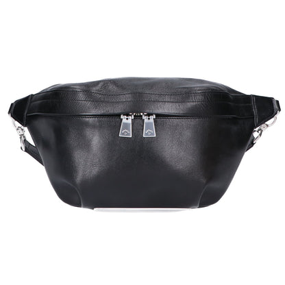 aniary 01-07003 Black Leather Body Bag Size ONE SIZE