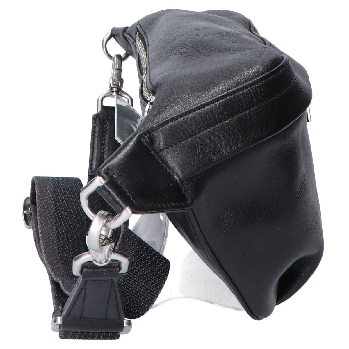 aniary 01-07003 Black Leather Body Bag Size ONE SIZE