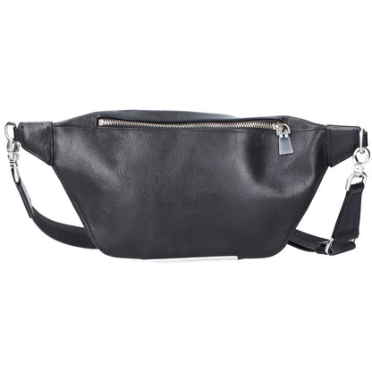 aniary 01-07003 Black Leather Body Bag Size ONE SIZE