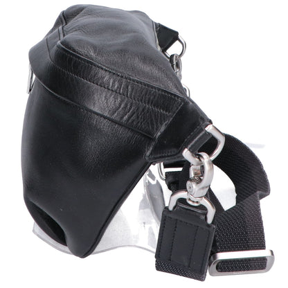 aniary 01-07003 Black Leather Body Bag Size ONE SIZE