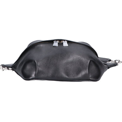 aniary 01-07003 Black Leather Body Bag Size ONE SIZE