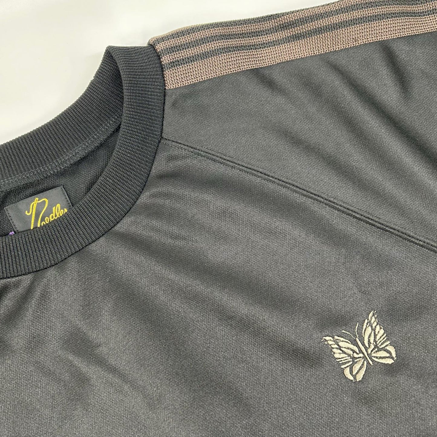 NEPENTHES PU272 Track Crewneck Shirt Black/Brown Size XL