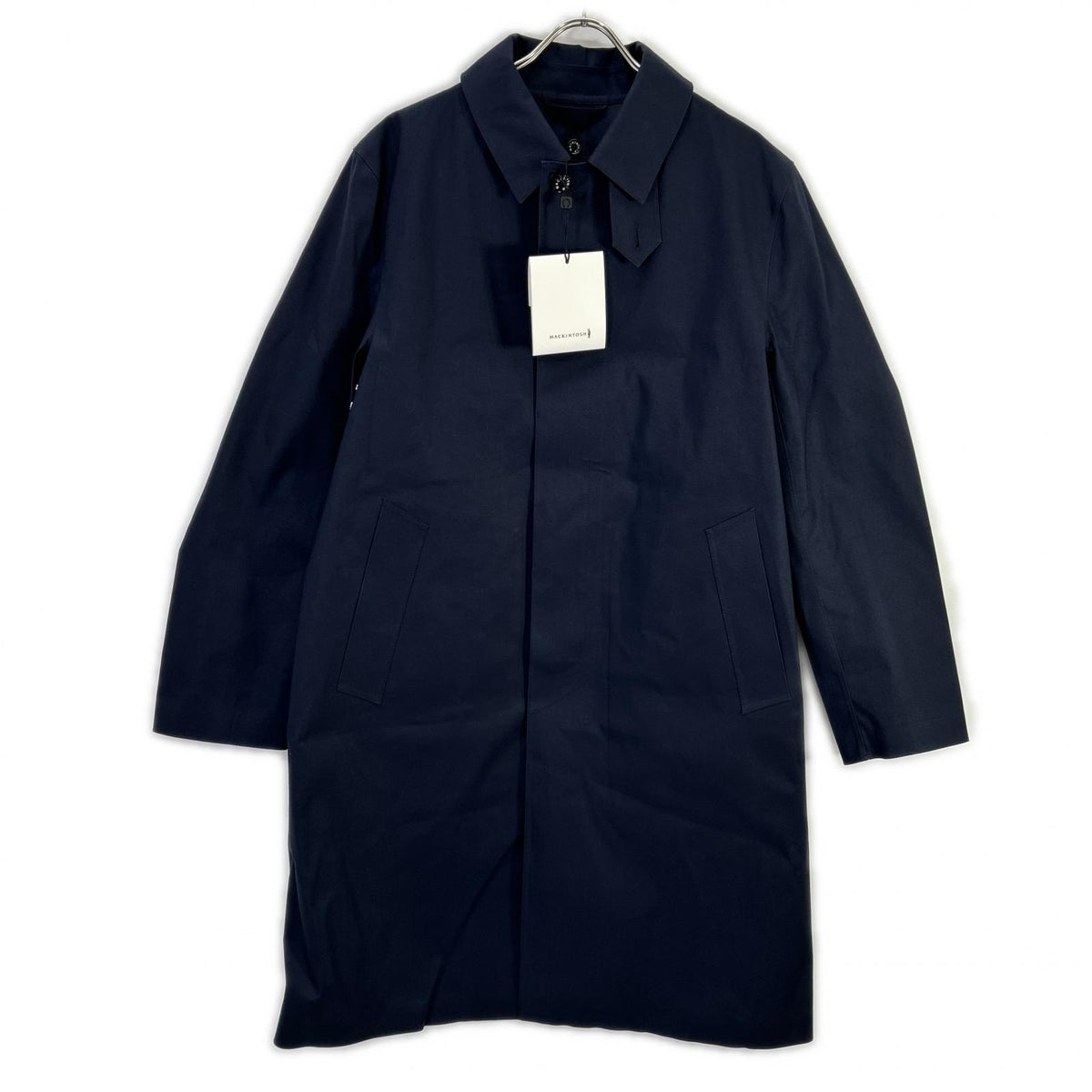 MACKINTOSH New Dunkeld Rubberized Coat Navy Size 38