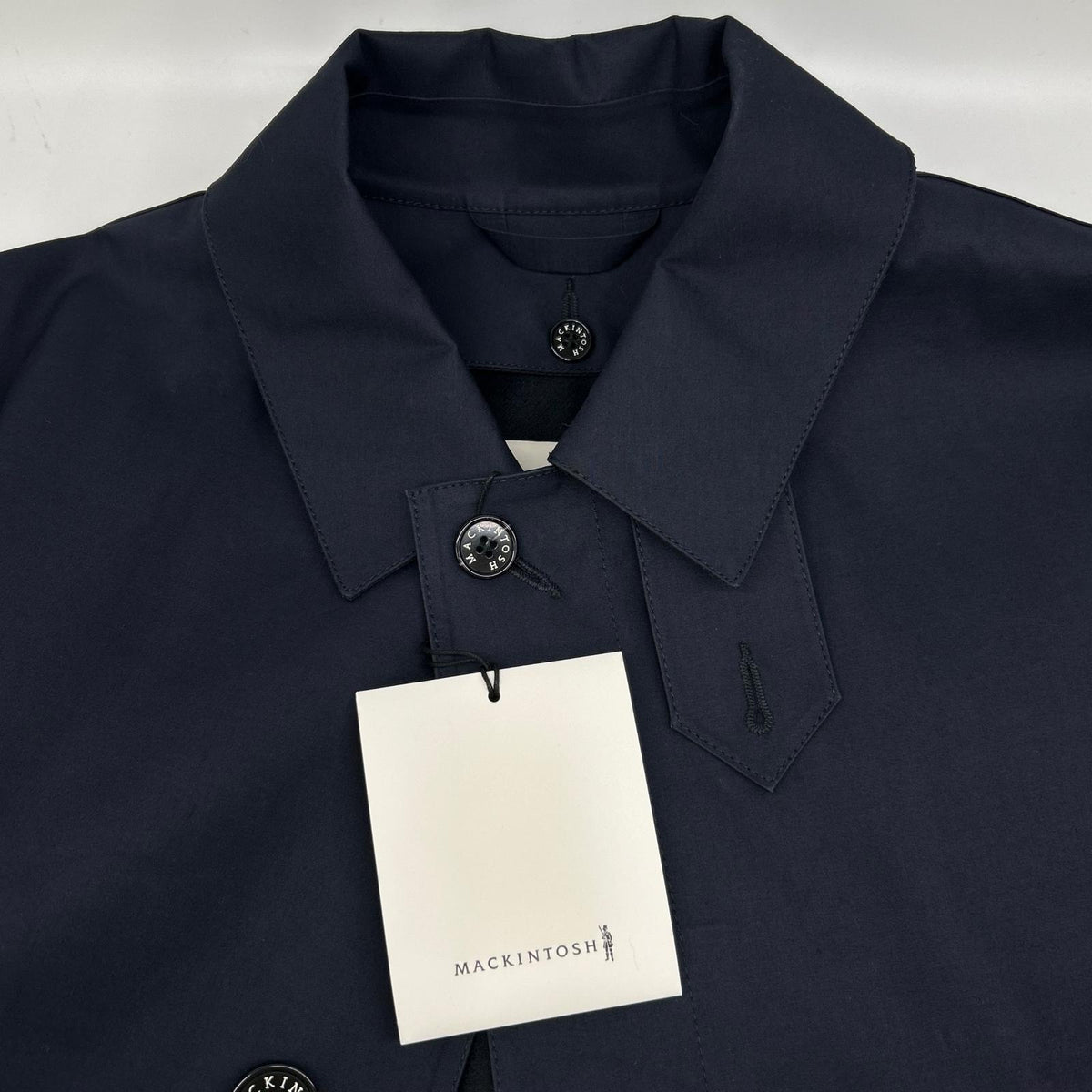 MACKINTOSH New Dunkeld Rubberized Coat Navy Size 38