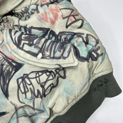 MOWALOLA 25AW Khaki Graffiti Bomber MA-1 Jacket Size L