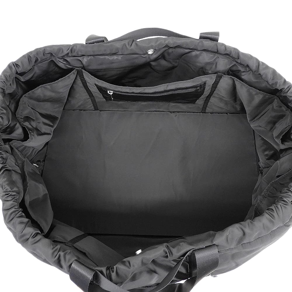 Yosemite Black Nylon Drawstring Tote Bag Size L