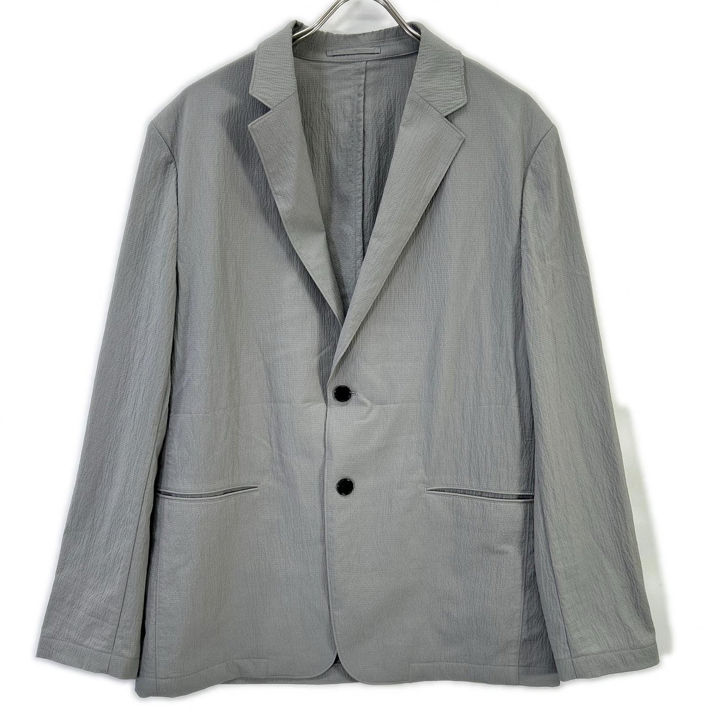 Theory 25SS Gray Seersucker 2B Blazer Size 42