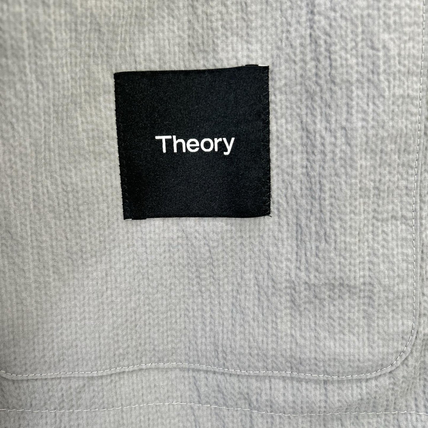 Theory 25SS Gray Seersucker 2B Blazer Size 42