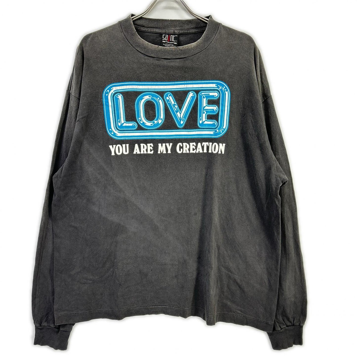 SAINT MICHAEL Charcoal Cotton Long Sleeve Tee SM-YS1-014 Size XL