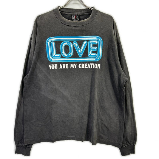 SAINT MICHAEL Charcoal Cotton Long Sleeve Tee SM-YS1-014 Size XL