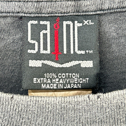 SAINT MICHAEL Charcoal Cotton Long Sleeve Tee SM-YS1-014 Size XL