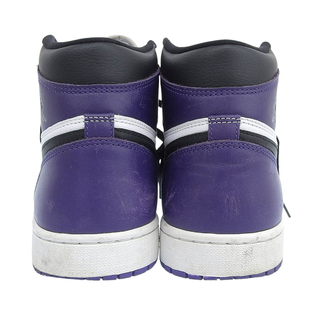 NIKE Purple/White Leather Air Jordan 1 High OG Sneakers Size 10(US)