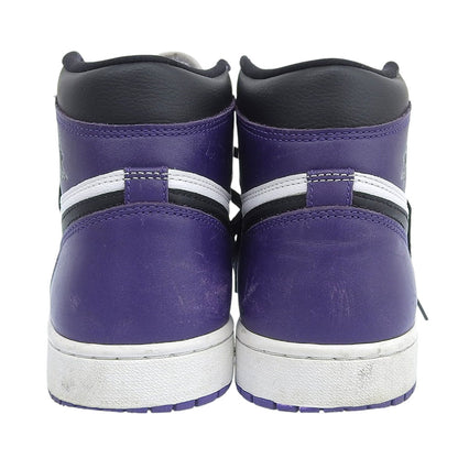 NIKE Purple/White Leather Air Jordan 1 High OG Sneakers Size 10(US)