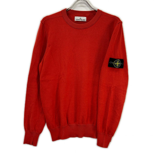 STONE ISLAND Orange Organic Cotton Knit Sweater Size M