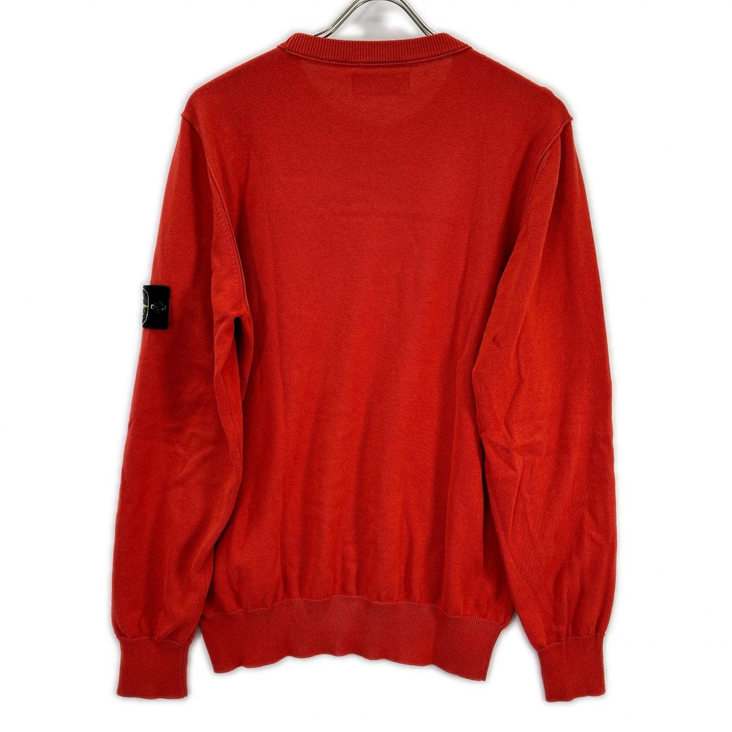 STONE ISLAND Orange Organic Cotton Knit Sweater Size M