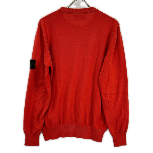 STONE ISLAND Orange Organic Cotton Knit Sweater Size M