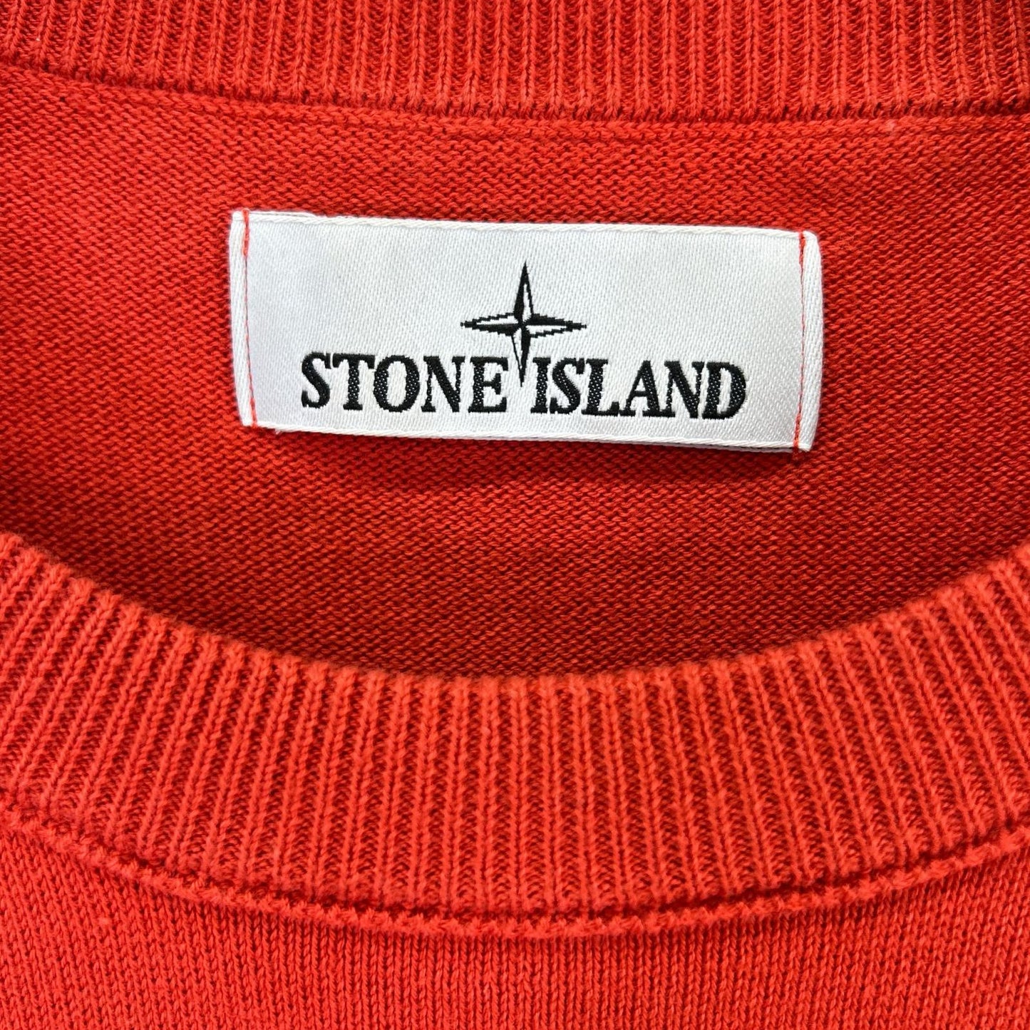 STONE ISLAND Orange Organic Cotton Knit Sweater Size M